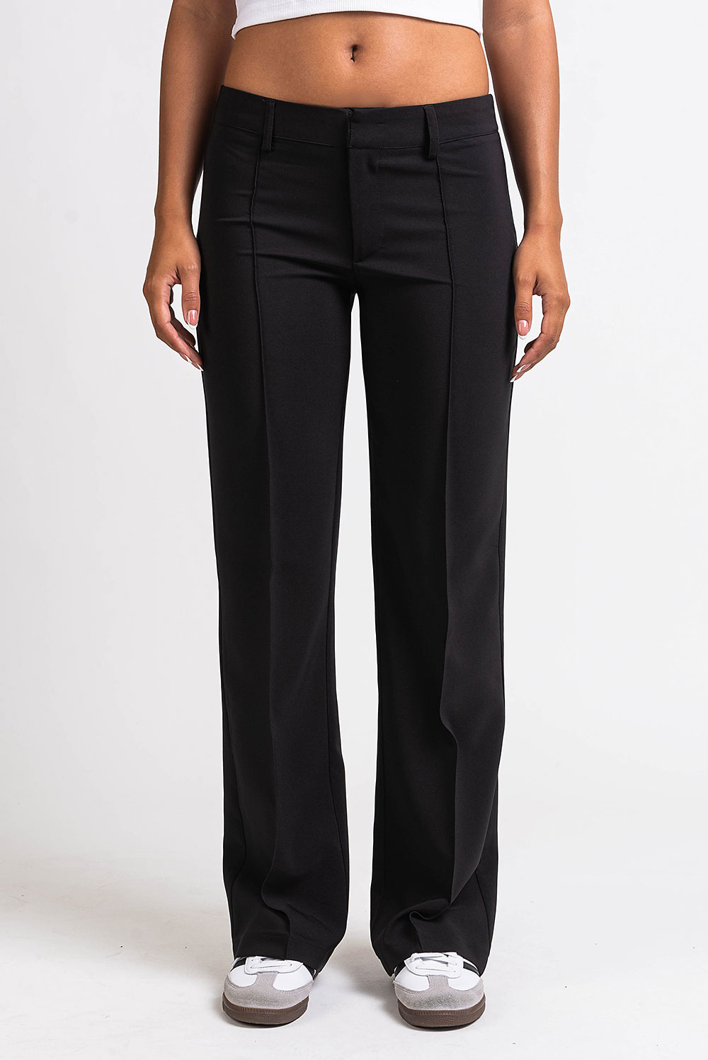 Nova 04Low Straight Suit Pants - Black