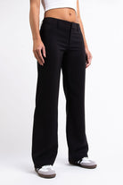 Drew 01Low Straight Suit Pants - Black