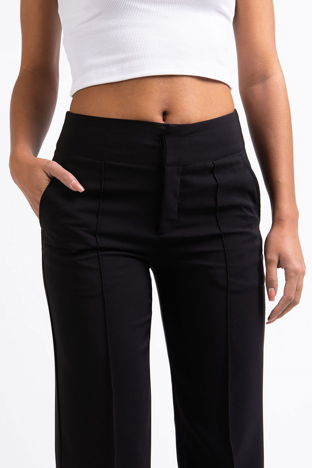 Mabel 01Mid Straight Suit Pants - Black