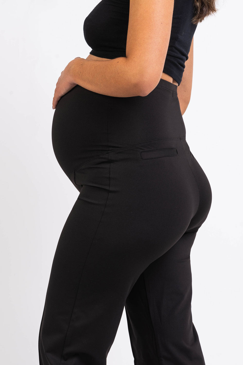 Pixie 01 ActiveFlex Straight Maternity Pants - Black