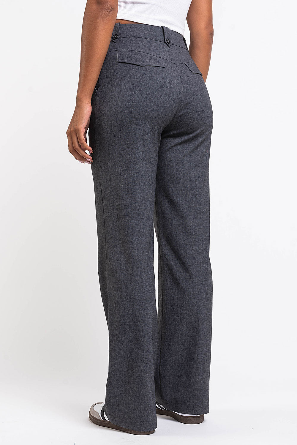 Bonnie 02High Straight Suit Pants - Grey