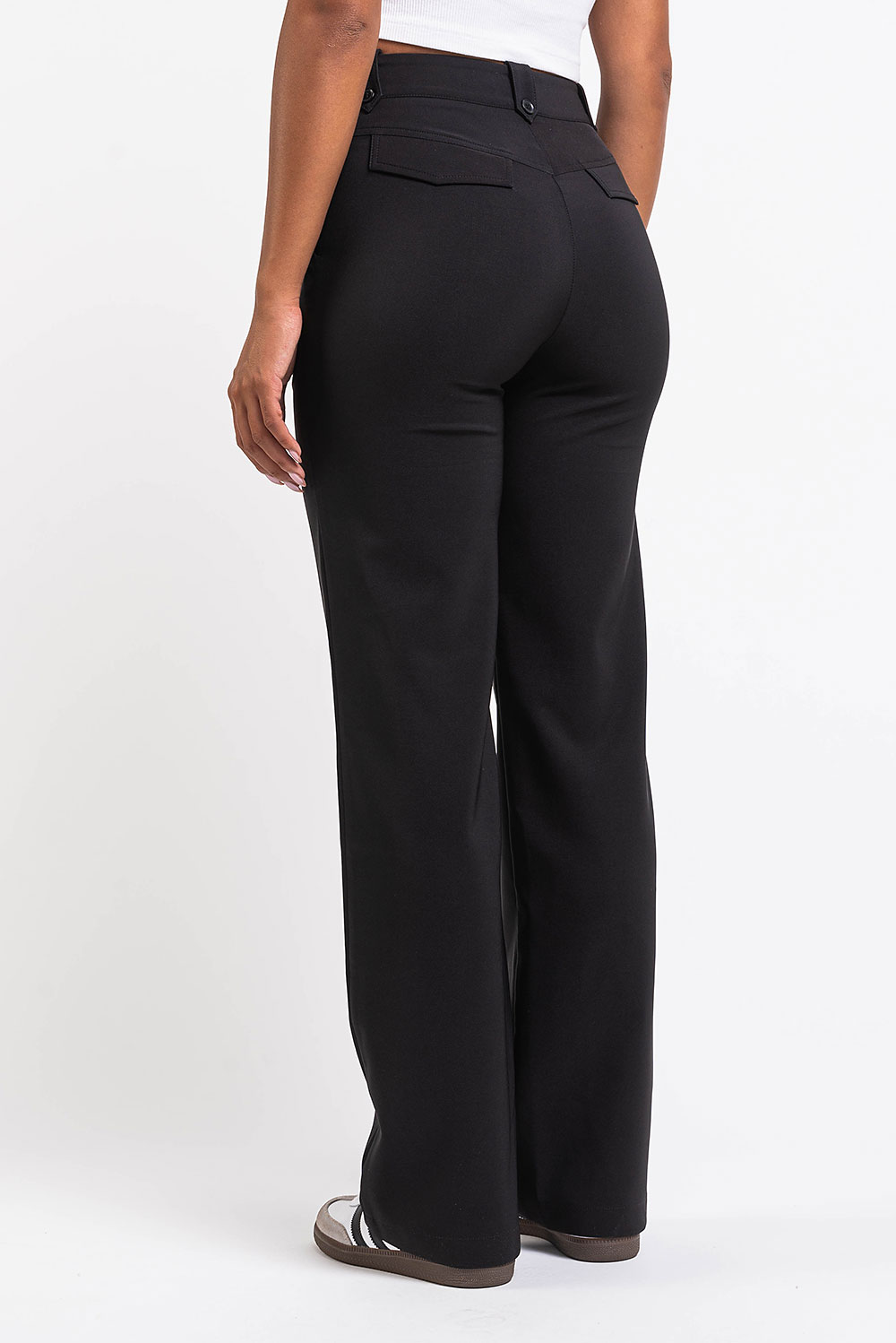 Bonnie 02High Straight Suit Pants - Black