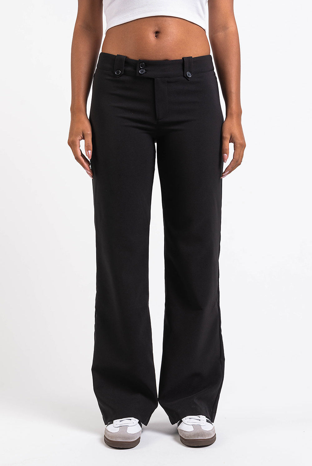 Bonnie 01Low Straight Suit Pants - Black