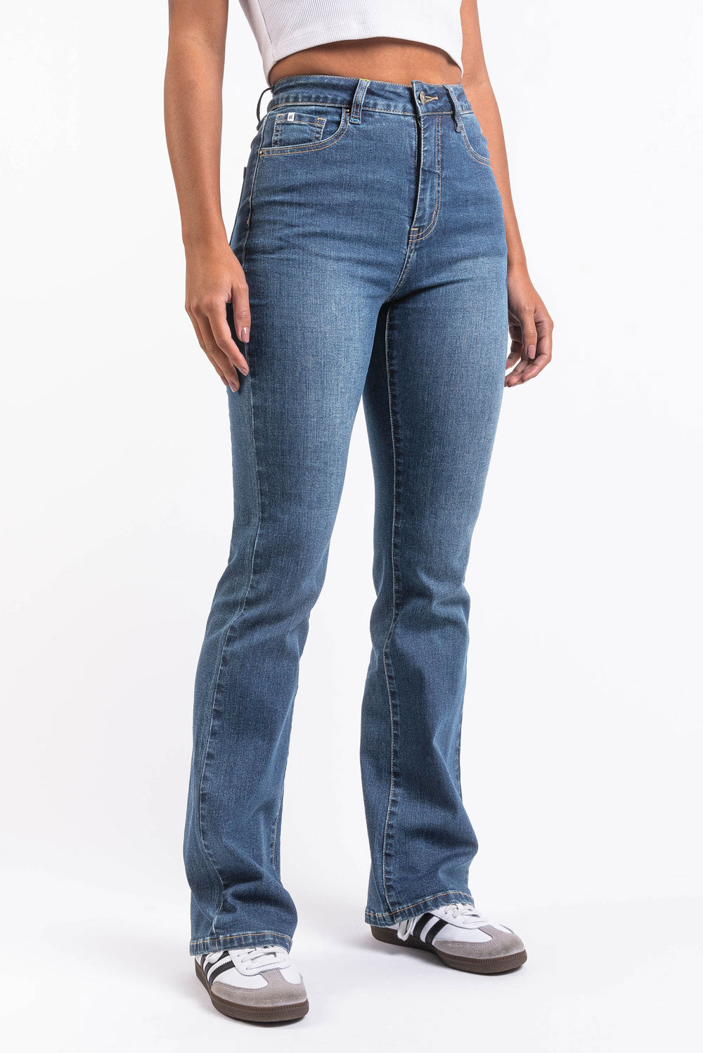 Taylor 02High Bootcut Jeans - Denim Blue