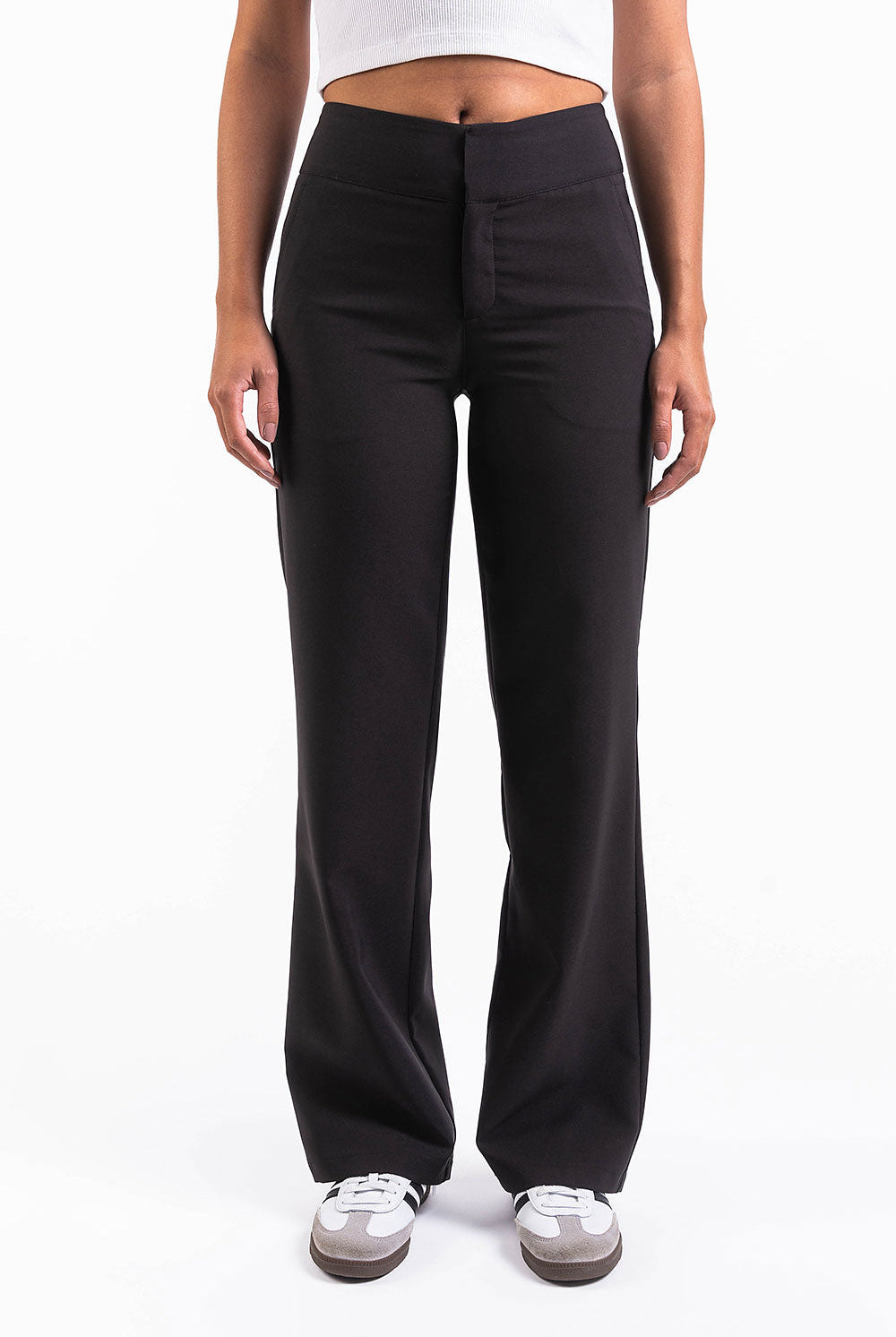 Mabel 03Mid Straight Suit Pants - Black