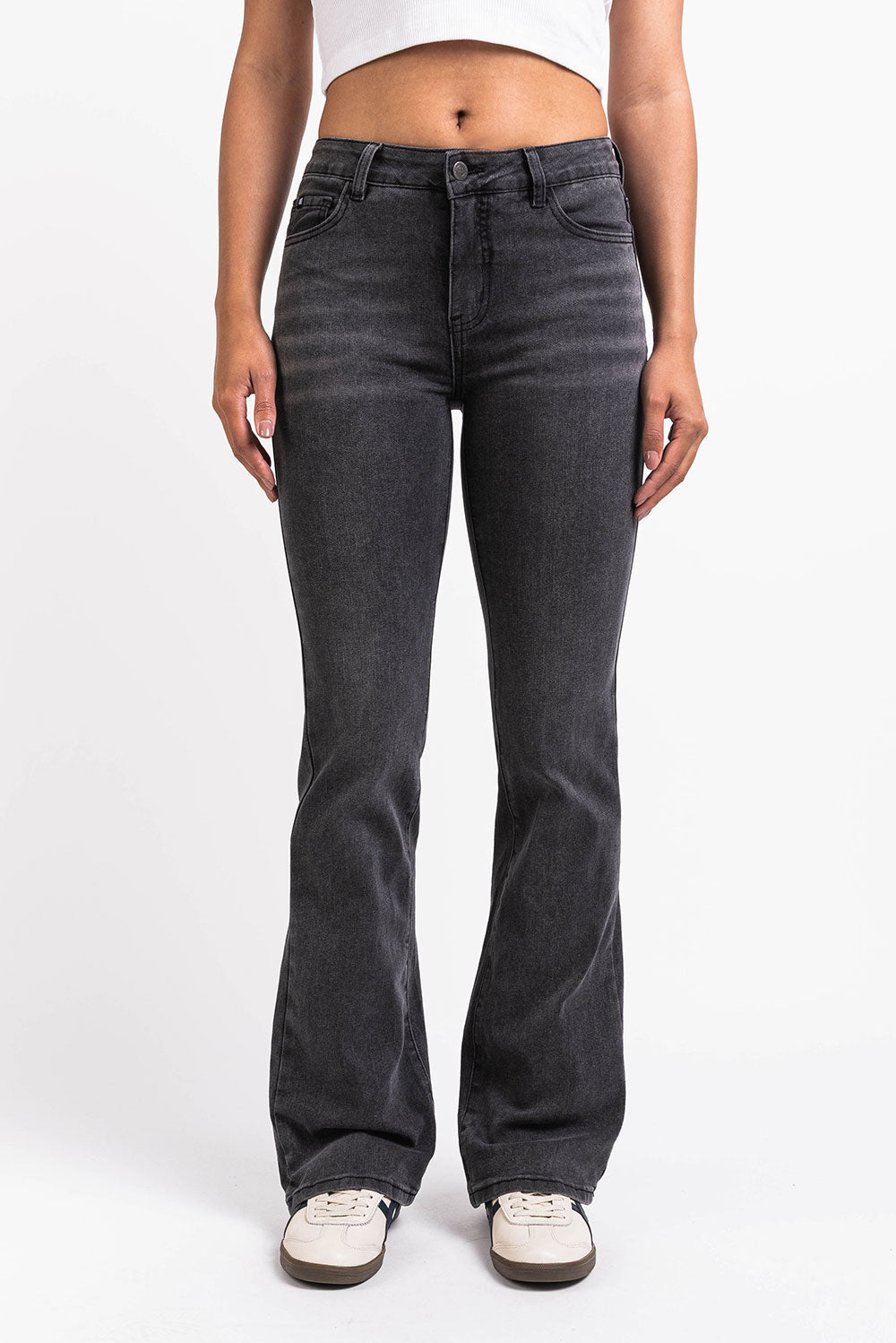 Taylor 02Mid Bootcut Jeans - Washed Black