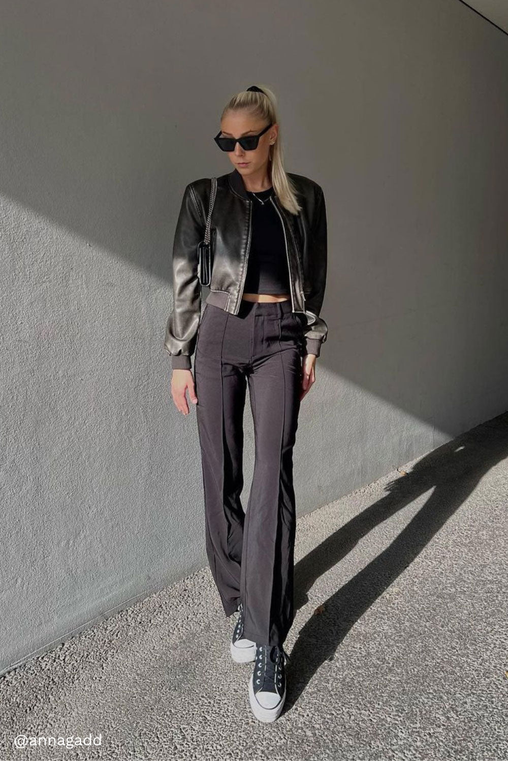 Nova 02High Straight Suit Pants - Black