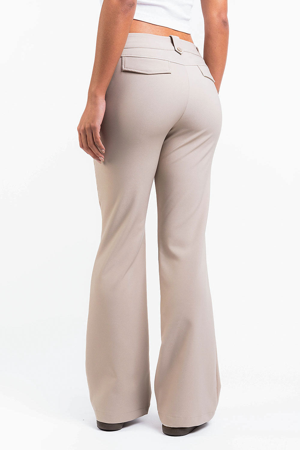 Bonnie 03Low Bootcut Suit Pants - Beige
